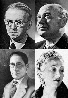 Richard Harold Naylor et Edward Lyndoe (en haut) ; William Tucker et Marie-Louise Sondaz (en bas), la première astrologue à publier un horoscope en France